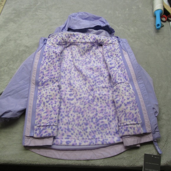 Eddie Bauer Jacket Kids XS 5/6 Purple Hooded Waterproof Removable Liner 3in1 NEW - Picture 3 of 14